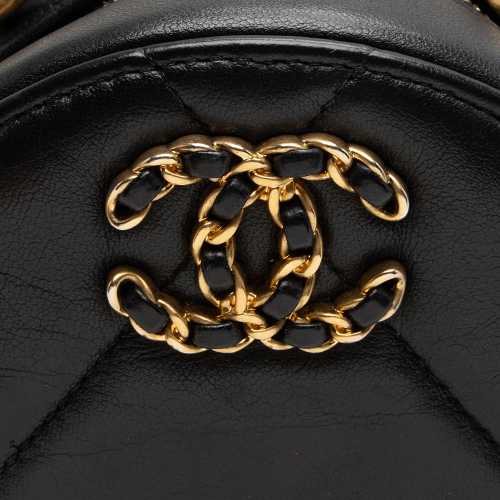 Chanel Lambskin 19 Round Clutch with Chain