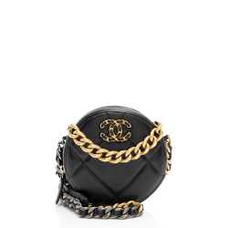 Chanel Lambskin 19 Round Clutch with Chain