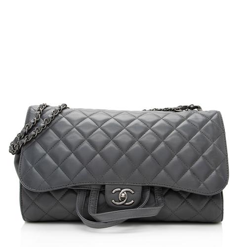 Chanel Lambskin Classic Drawstring Shopper Flap Bag