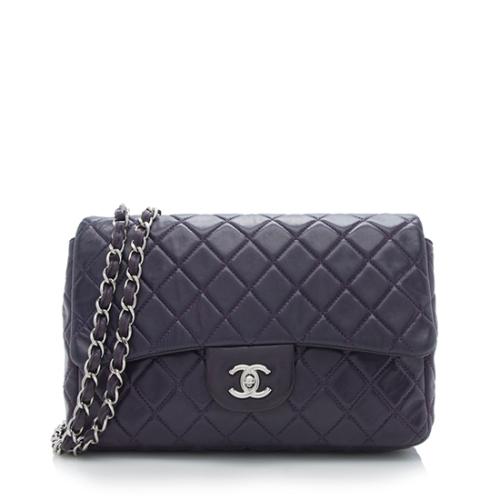 Chanel Lambskin Classic Jumbo Single Flap Shoulder Bag