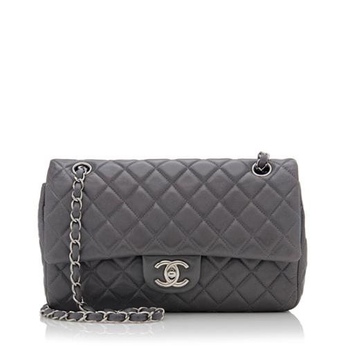 Chanel Lambskin Classic Medium Double Flap Shoulder Bag