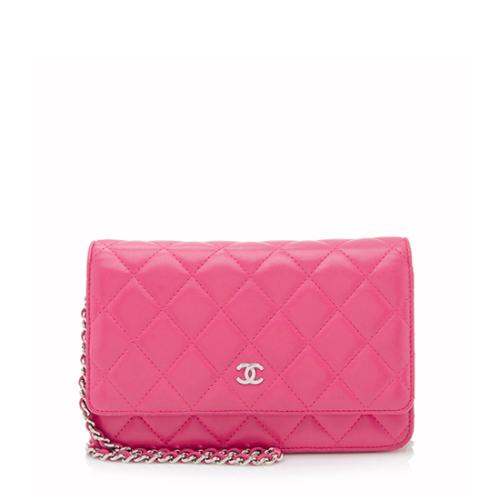 Chanel Lambskin Classic Quilted Wallet on Chain Bag