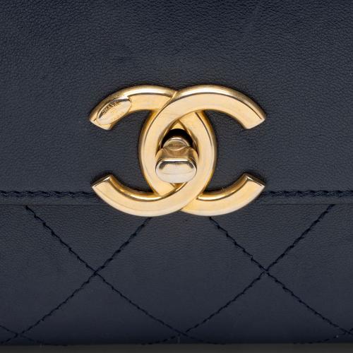 Chanel Lambskin Coco Lux Top Handle Flap Bag