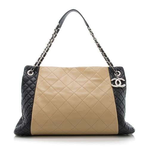 Chanel Lambskin Colorblock Shopping Tote 