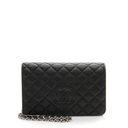 Chanel Lambskin Diamond CC Wallet On Chain Bag