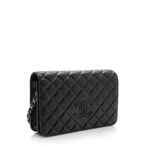 Chanel Lambskin Diamond CC Wallet on Chain Bag