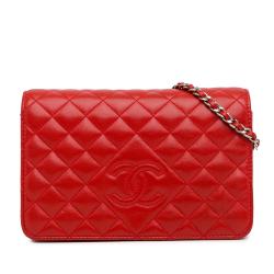 Chanel Lambskin Diamond CC Wallet on Chain