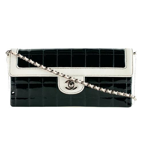Chanel Lambskin E/W Chocolate Bar Flap Shoulder Handbag