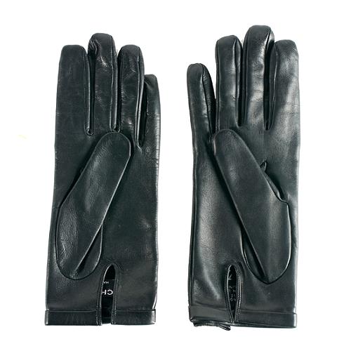 Chanel Lambskin Gloves with Pearl Detail - Size 7