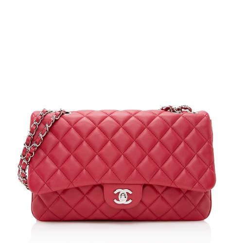 Chanel Lambskin Jumbo Chanel 3 Accordion Flap Bag