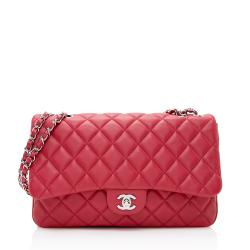 Chanel Lambskin Jumbo Chanel 3 Accordion Flap Bag