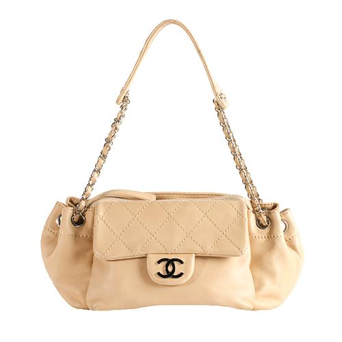 Chanel Lambskin Leather Accordion Small Shoulder Bag