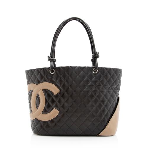 Chanel Lambskin Ligne Cambon Large Shopping Tote