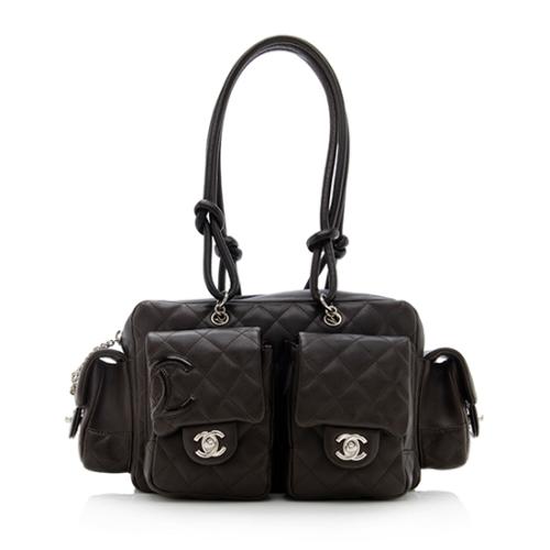Chanel Quilted Lambskin Ligne Cambon Mini Reporter Satchel