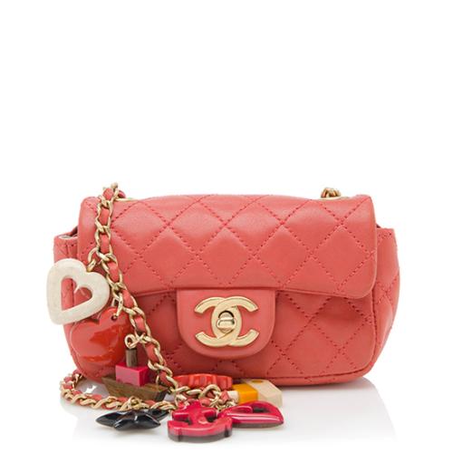 Chanel Lambskin Limited Edition Cruise Charms Mini Flap Shoulder Bag