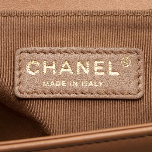 Chanel Flap Bag with Adjustable Strap Dark Brown Lambskin Aged