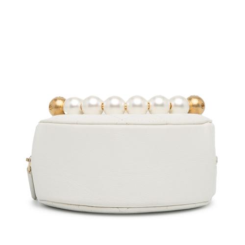 Chanel Lambskin Pearl Round Clutch with Chain