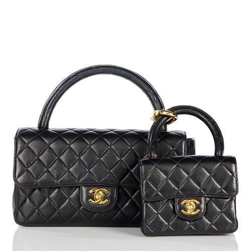 Chanel Lambskin Top Handle Detachable Handbag Set