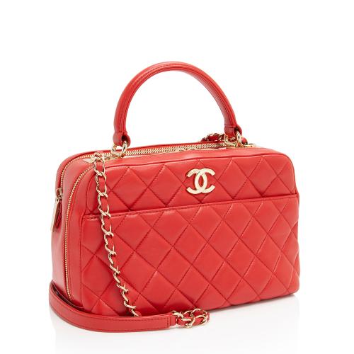 Chanel Lambskin Trendy CC Small Bowling Satchel