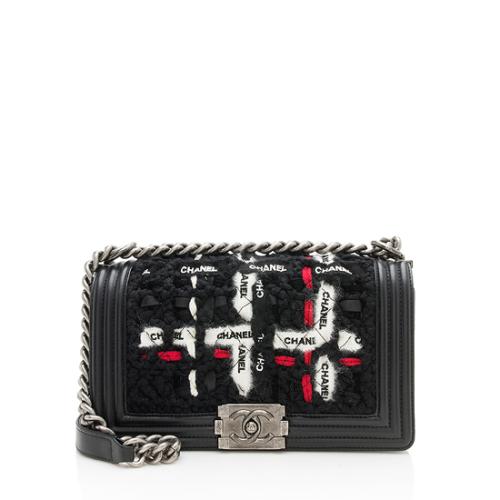 chanel silver woven bag