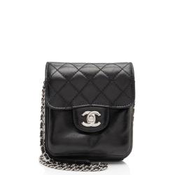 Chanel Lambskin Zip Around Mini Wallet on Chain
