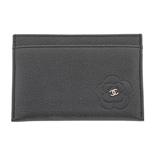 Chanel Leather Camellia Card Holder Wallet
