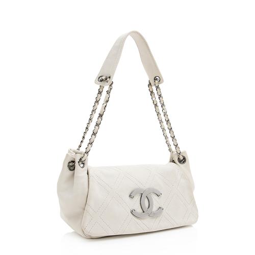 Chanel Leather Diamond Stitched Accordion Flap Shoulder Bag, Chanel  Handbags