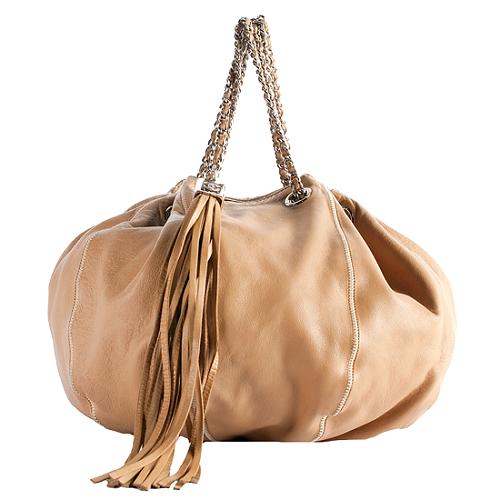 Chanel Leather Drawstring Shoulder Handbag 