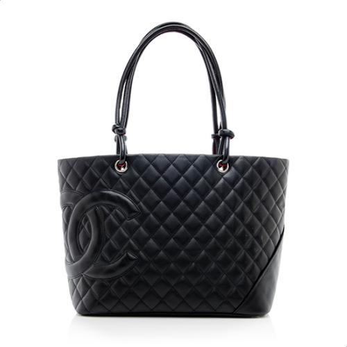 Chanel Leather Ligne Cambon Large Shopping Tote