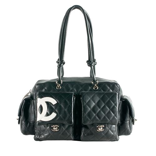 Chanel Ligne Cambon Quilted Lambskin Reporter Satchel