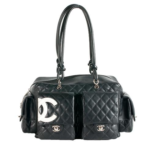 Chanel Ligne Cambon Quilted Lambskin Reporter Satchel