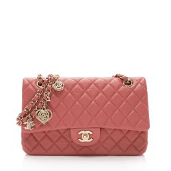 Chanel Limited Edition Lambskin Valentine Classic Medium Single Flap Bag