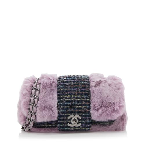 Chanel Limited Edition Rabbit Fur Tweed Fantasy Flap Shoulder Bag