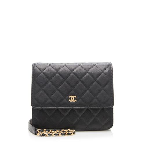 Chanel Logo Calfskin Square Wallet on Chain