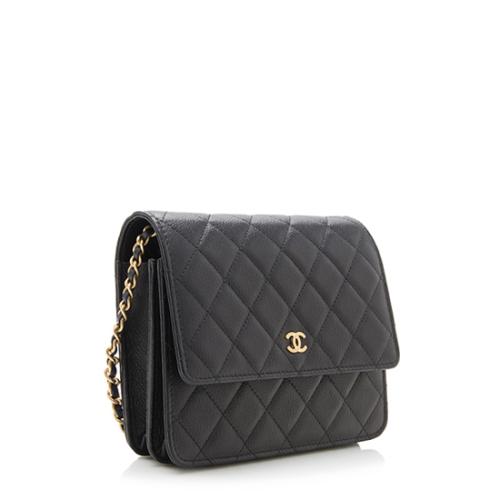 Chanel Logo Calfskin Square Wallet on Chain