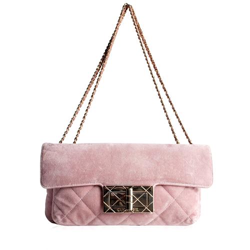 Chanel Mademoiselle Velvet 2.55 Quilted Shoulder Handbag