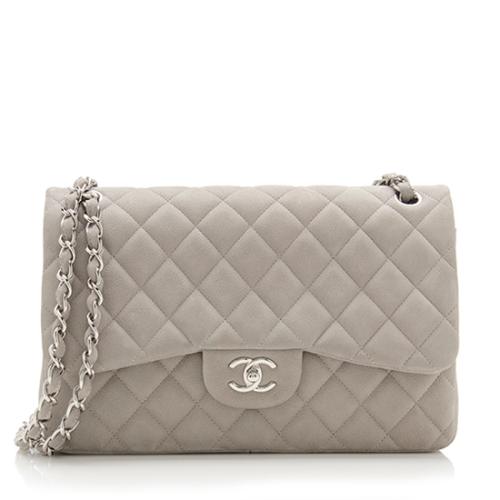 Chanel Matte Caviar Leather Classic Jumbo Double Flap Bag