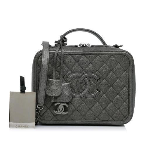 Chanel Medium CC Filigree Caviar Vanity Case