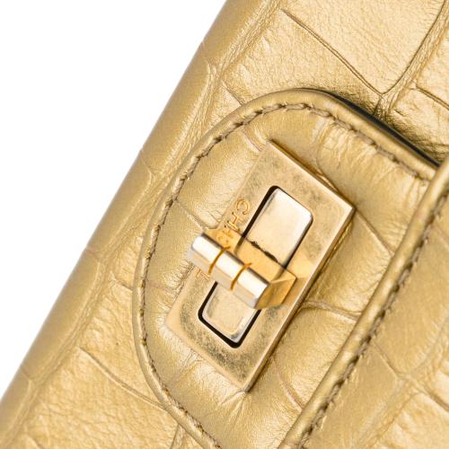 Chanel Medium Croc Embossed Lambskin 2.55 Reissue Double Flap Bag