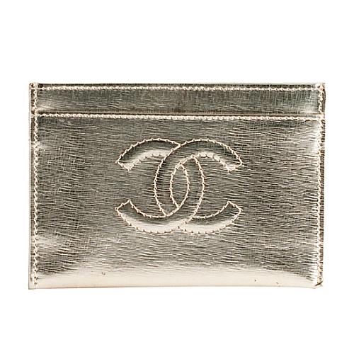 Chanel Metallic Leather Credit Card Holder