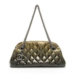 Chanel Metallic Patent Leather Just Mademoiselle Bowler Bag