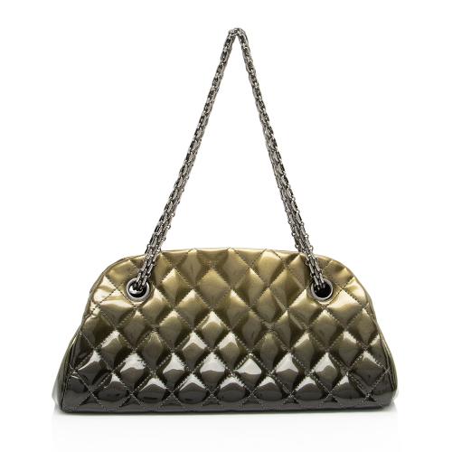 Chanel Metallic Patent Leather Just Mademoiselle Bowler Small Satchel