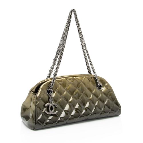 Chanel Metallic Patent Leather Just Mademoiselle Bowler Bag