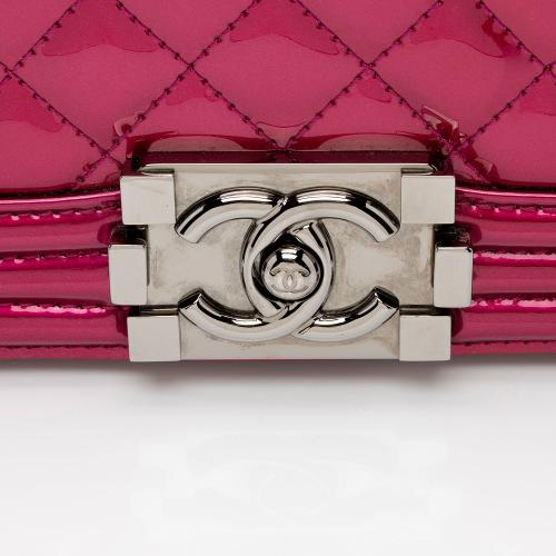 Chanel Metallic Patent Leather Old Medium Boy Bag, Chanel Handbags