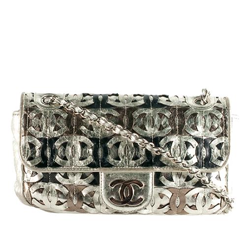 Chanel Metallic Woven CC Evening Shoulder Handbag