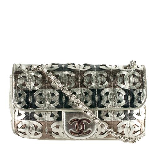 Chanel Metallic Woven CC Evening Shoulder Handbag