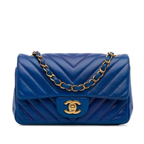 Chanel Mini Chevron Quilted Lambskin Rectangular Flap Bag