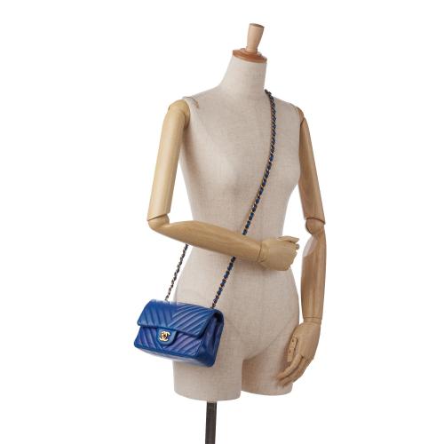 Chanel Mini Chevron Quilted Lambskin Rectangular Flap Bag
