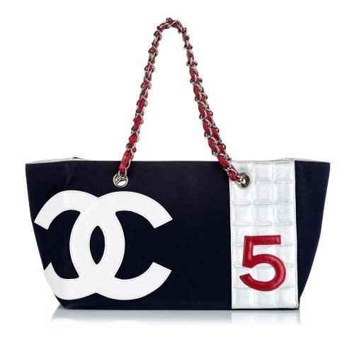Chanel No. 5 Canvas Shopping Tote Bag