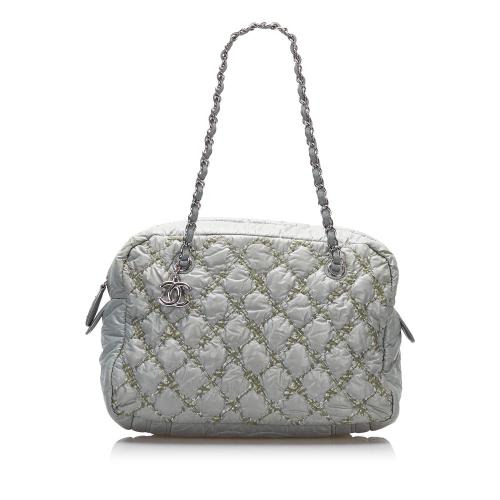 Chanel Camera Bag Quilted Bubble Nylon with Tweed Stitching